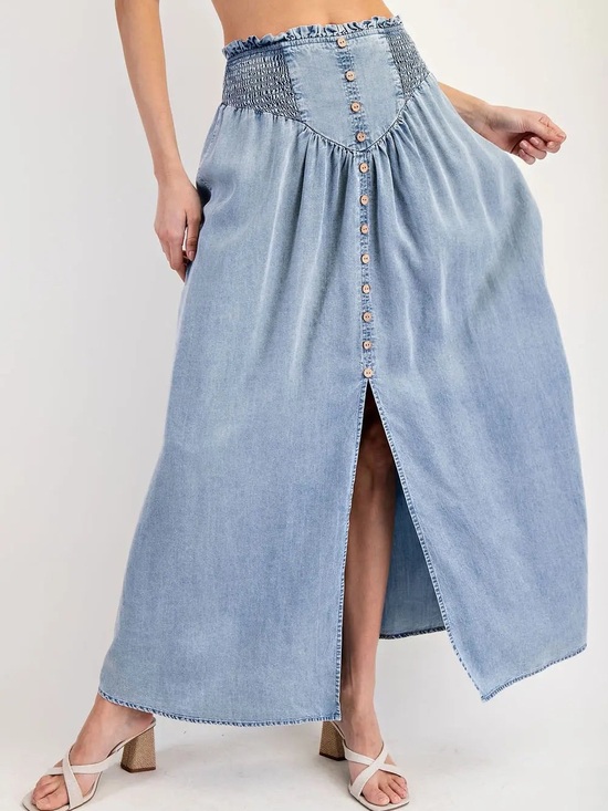 Promesa Dresses & Skirts - NWT Promesa Denim Front Slit Maxi Skirt Sz S